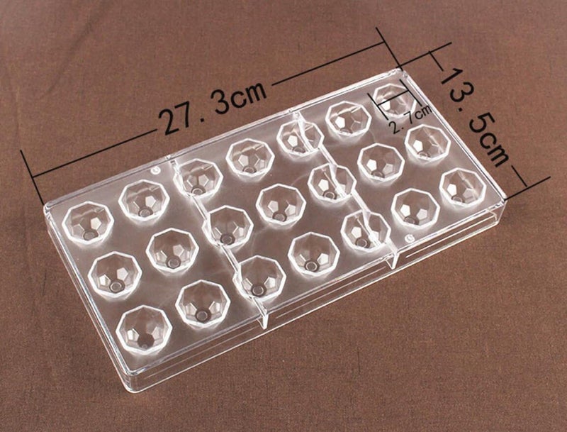 KOOTIPS Candy Making Mold, Diamond Clear Polycarbonate Chocolate Mold Jelly Candy Making Mold 21-Piece Tray (Round candy mold) - Image 4
